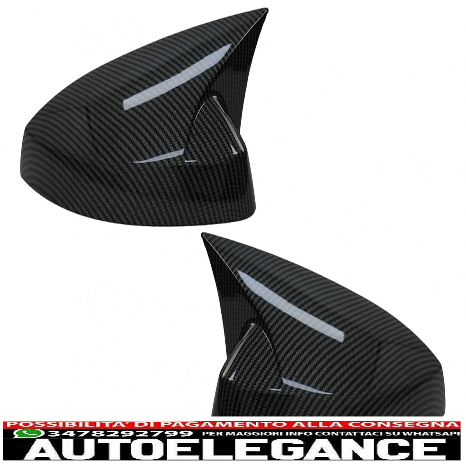 calotte specchietti adatte per audi a3 8v rs3 cabriolet limousine sportback (2012-2019) bat look carbonio AUTOELEGANCERICAMBI