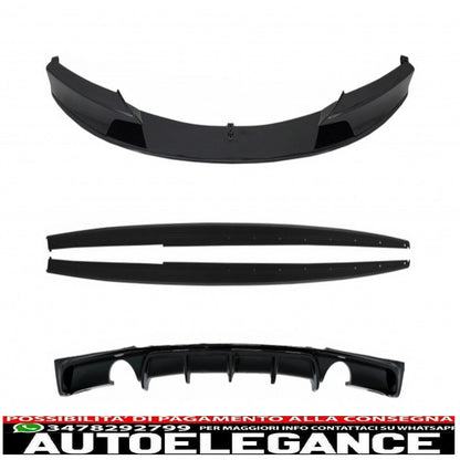 diffusore posteriore doppia uscita per scarico singolo con spoiler anteriore e minigonne laterali estensioni del labbro aggiuntive adatte per BMW serie 3 F30 F31 (2011-2019) m Performance Design
