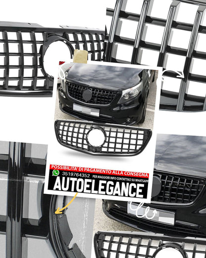 GT Panamericana Grill adatto per Mercedes VITO W447 14-19 Tutto Nero