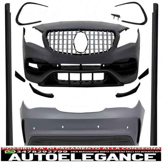 kit carrozzeria completo adatto per mercedes cla w117 c117 (2013-2018) restyling cla45 design griglia anteriore cromata