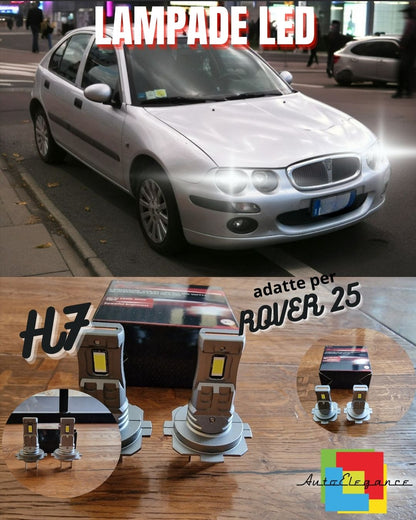 KIT LED H7 PER ROVER 25 6000K BIANCO 6000 LUMEN CANBUS ANABBAGLIANTI