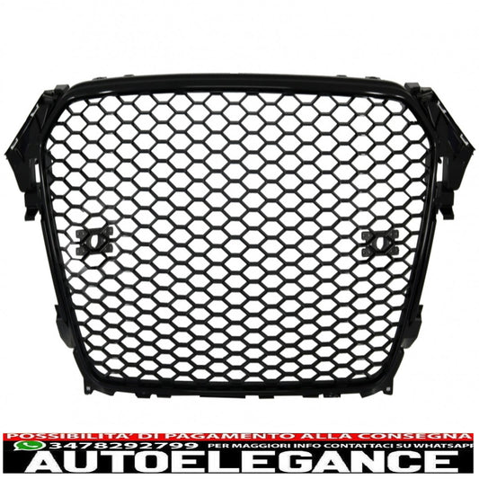 front grille without badge suitable for audi a4 b8 facelift (2012-2015) rs design piano black with and without pdc 