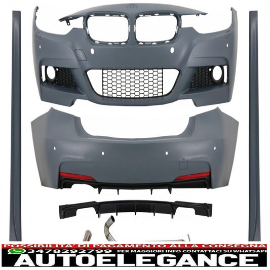 kit carrozzeria completo con diffusore e doppio sistema di scarico doppio adatto per BMW Serie 3 F30 (2011-2019) design M-Performance