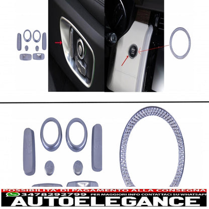 regolazione del sedile rivestimento cromato del telaio con anello pulsante di avvio del telaio adatto a land rover discovery 5 l462 (2017-) discovery sport l550 (2014-) range rover sport l494 (2013-)