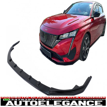 Front Bumper Lip Extension Spoiler Fit For Peugeot 308 MK3 (2021-up) Piano Black 