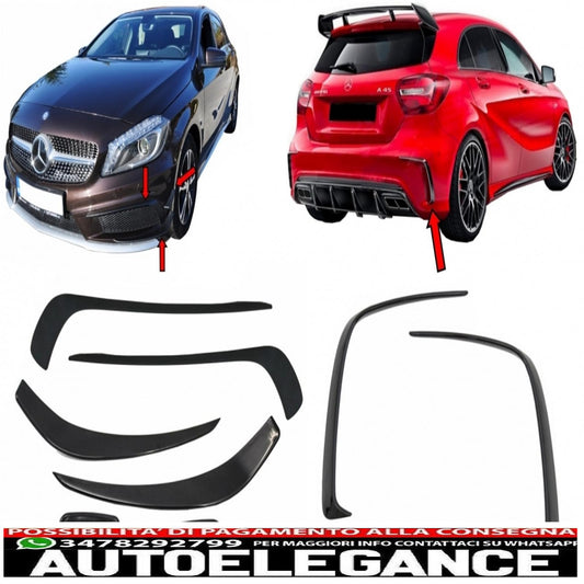 Bumper splitter fins eyebrows aerodynamics suitable for mercedes w176 a-class (2012-08/2015) design a45