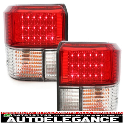 led rear lights suitable for vw t4 (1990-2003) crystal red