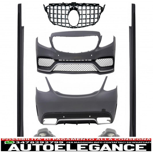 Complete body kit with front grille suitable for mercedes c-class w205 sedan (2014-2018) c63 a-design 