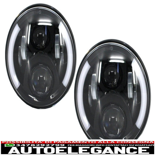 Fari LED Cree da 7 pollici adatti per Jeep Wrangler JK (2007-2017) Mercedes Classe G W463 (1989-2017) Land Rover Defender Half Halo Nero