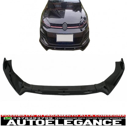Front Bumper Lip Extension Spoiler Fit For VW Golf 7 GTI 7.5 GTI &amp; R (2013-2020) Piano Black 