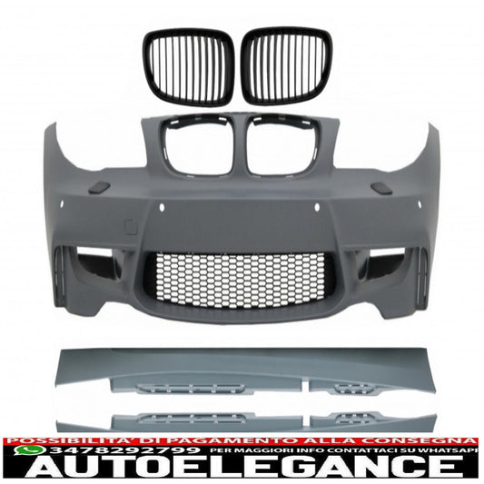 paraurti anteriore con minigonne laterali adatto per bmw serie 1 e87 (2004-2011) design da 1 m con presa d'aria