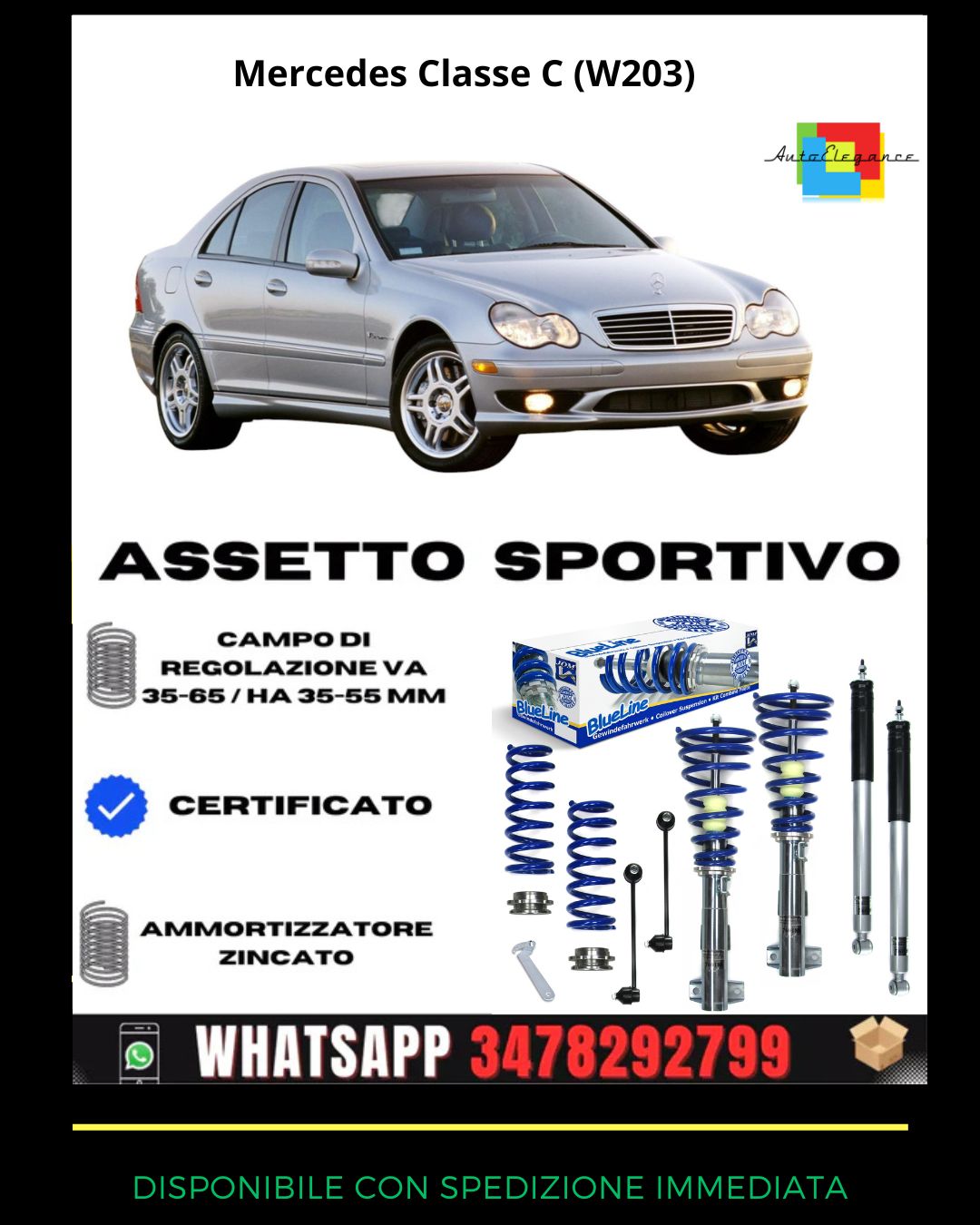 🔥Assetto sportivo ADATTO PER Mercedes Classe C (W203) Limo C180/ C200/ C220🔥