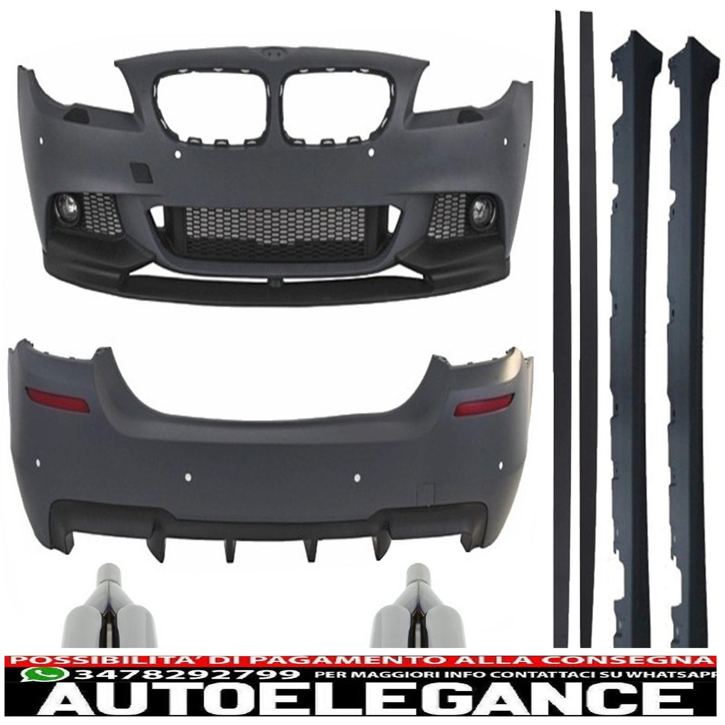 complete body kit suitable for BMW F10 5 series (2011 onwards) m-performance design with m-power exhaust tips 