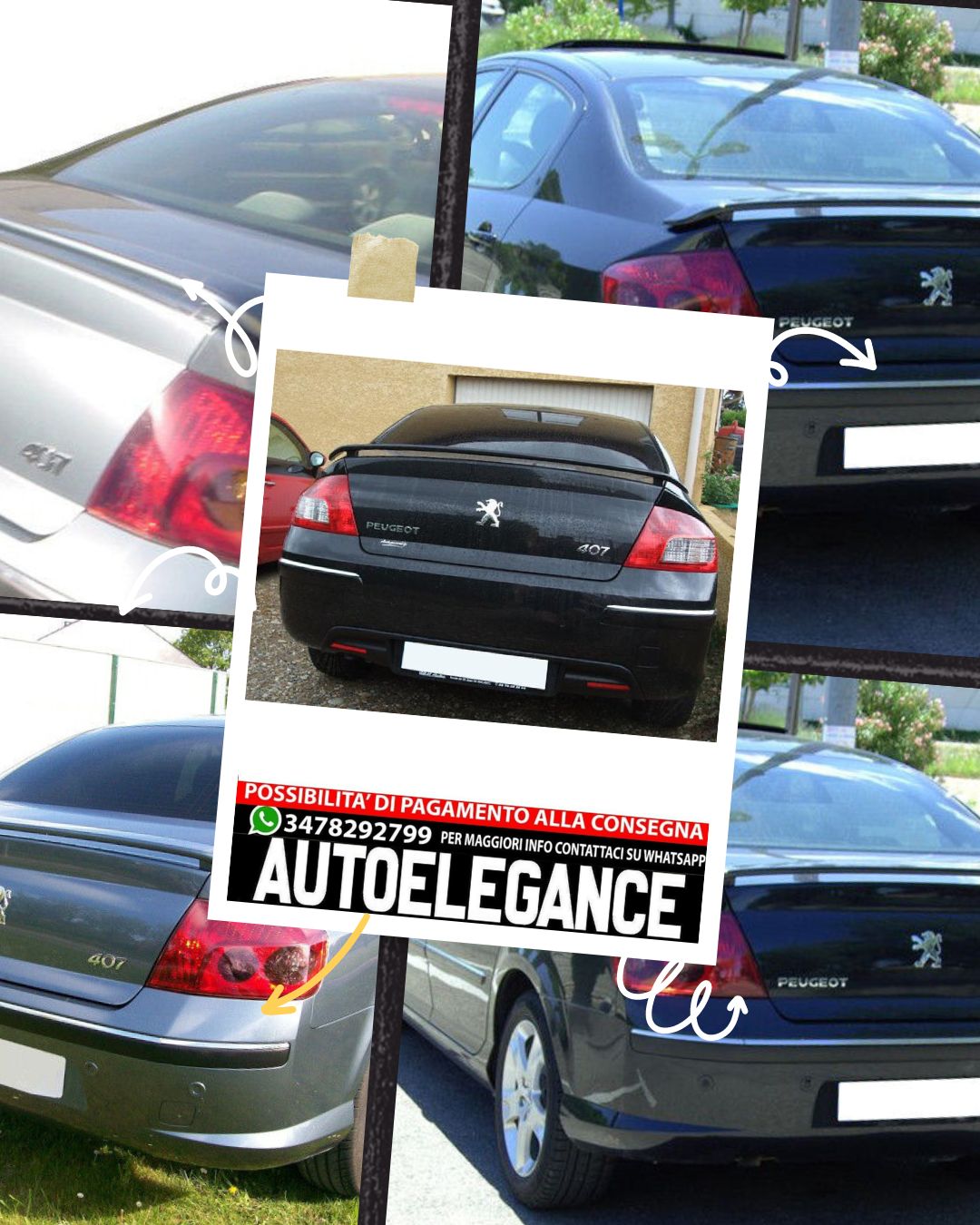 SPOILER ALETTONE ADATTO PER PEUGEOT 407 ( 2004-2011 )