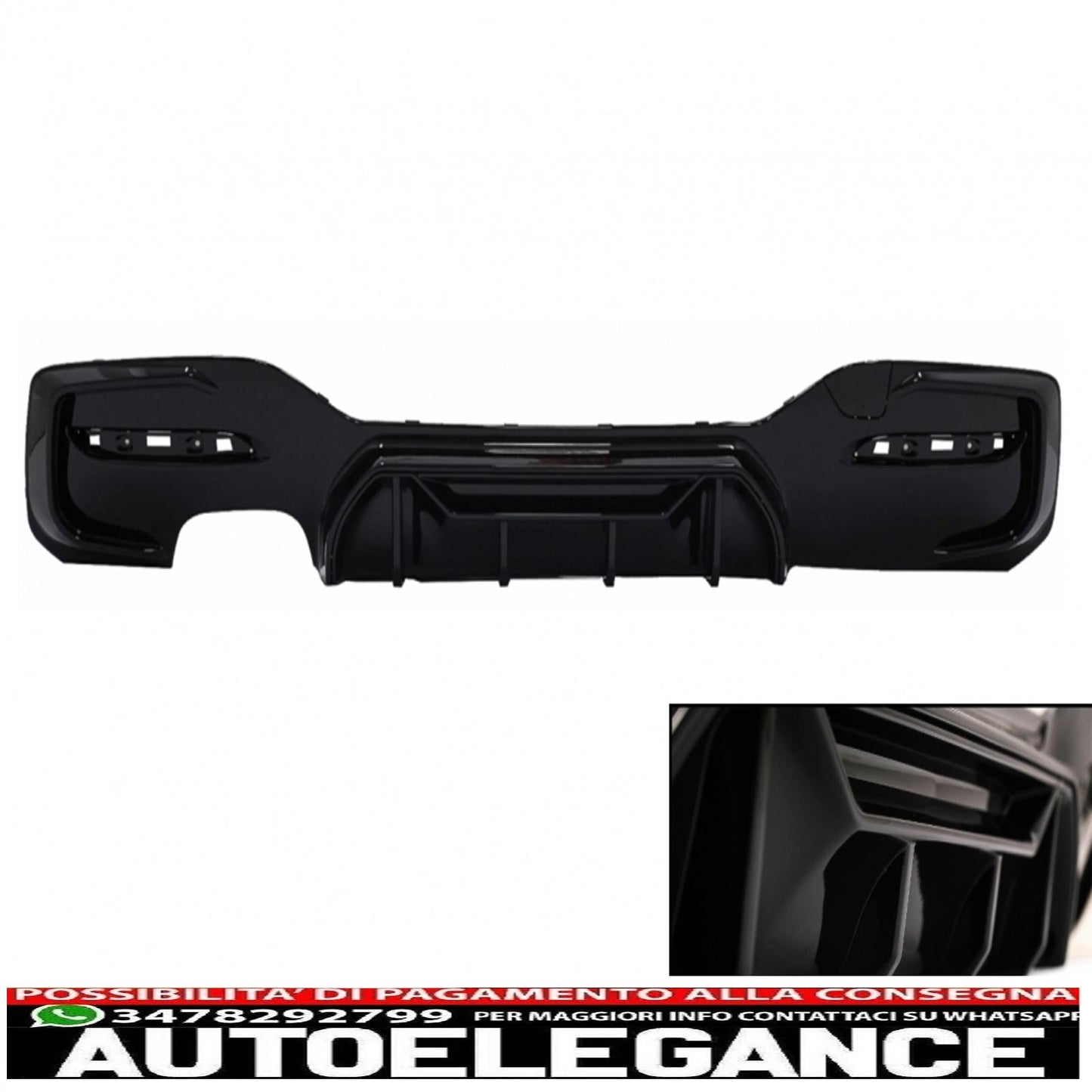 spoiler paraurti posteriore mantovana diffusore sinistro doppia uscita adatto per bmw serie 1 f20 f21 lci (2015-2019) pianoforte nero design da competizione