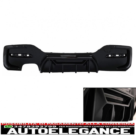 spoiler paraurti posteriore mantovana diffusore sinistro doppia uscita adatto per bmw serie 1 f20 f21 lci (2015-2019) pianoforte nero design da competizione