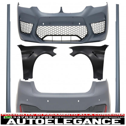 kit carrozzeria completo adatto per limousine BMW Serie 5 G30 (2017 in poi) con parafanghi anteriori design M5 nero