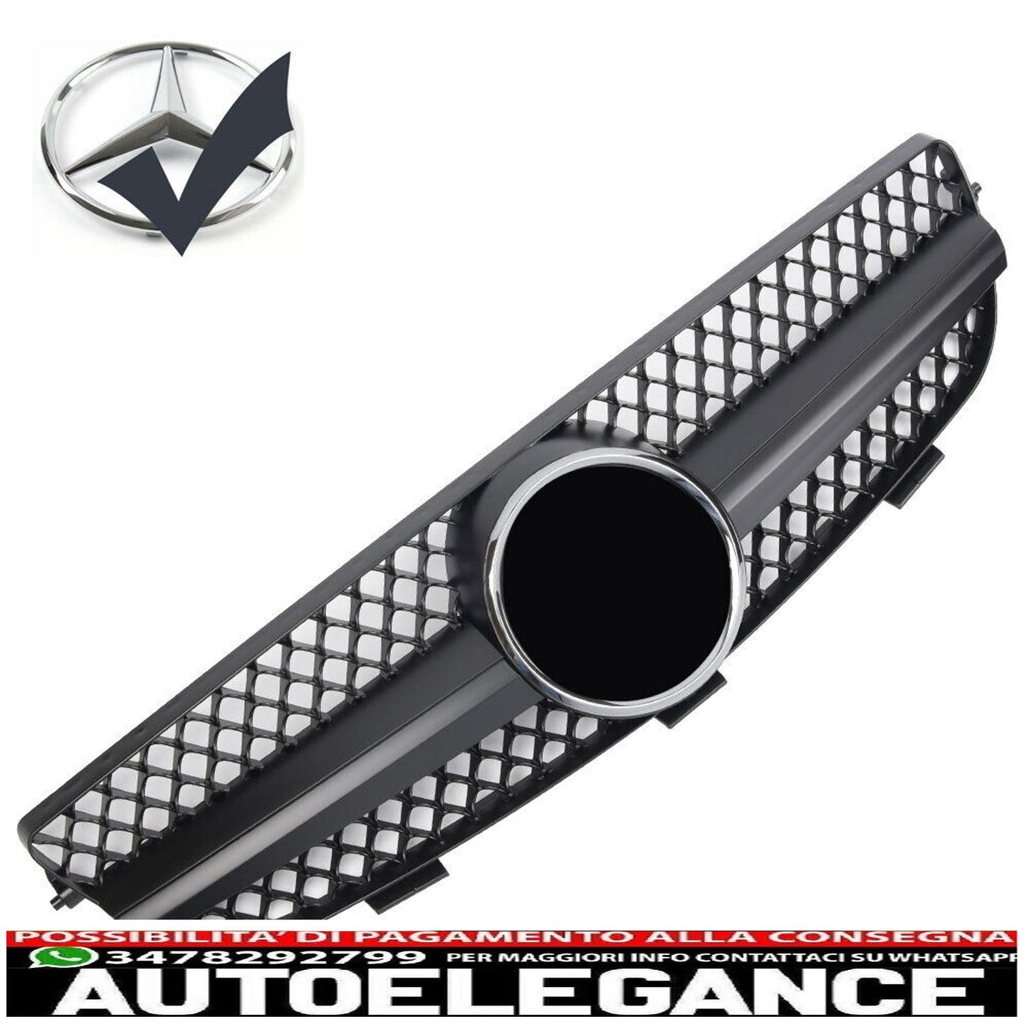 sports grill radiator grill suitable for mercedes w209 clk matt black - show original titleoriginal textgrill sport kühlergrill fit for mercedes w209 clk matt schwarz
