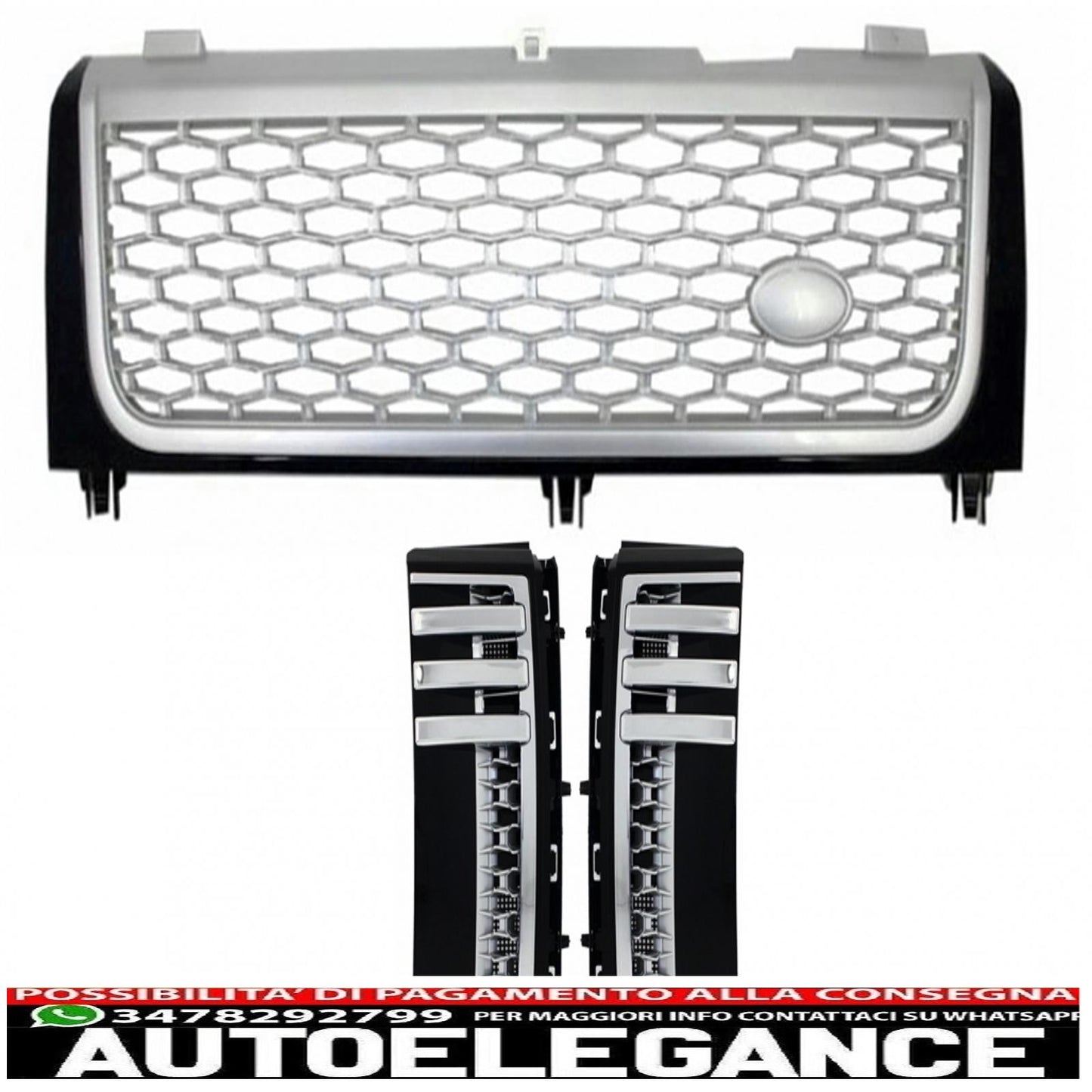 central grille and side vents assembly suitable for land rover vogue iii l322 (2002-2005) autobiography supercharged edition