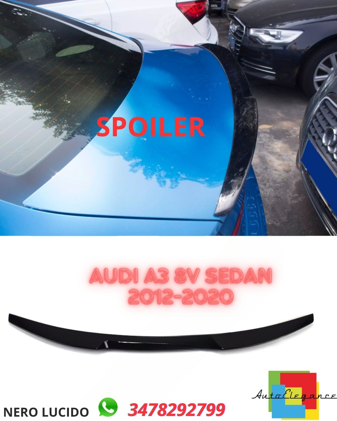 ✨SPOILER  ADATTO PER  AUDI A3 8V 2012-2020 ✨