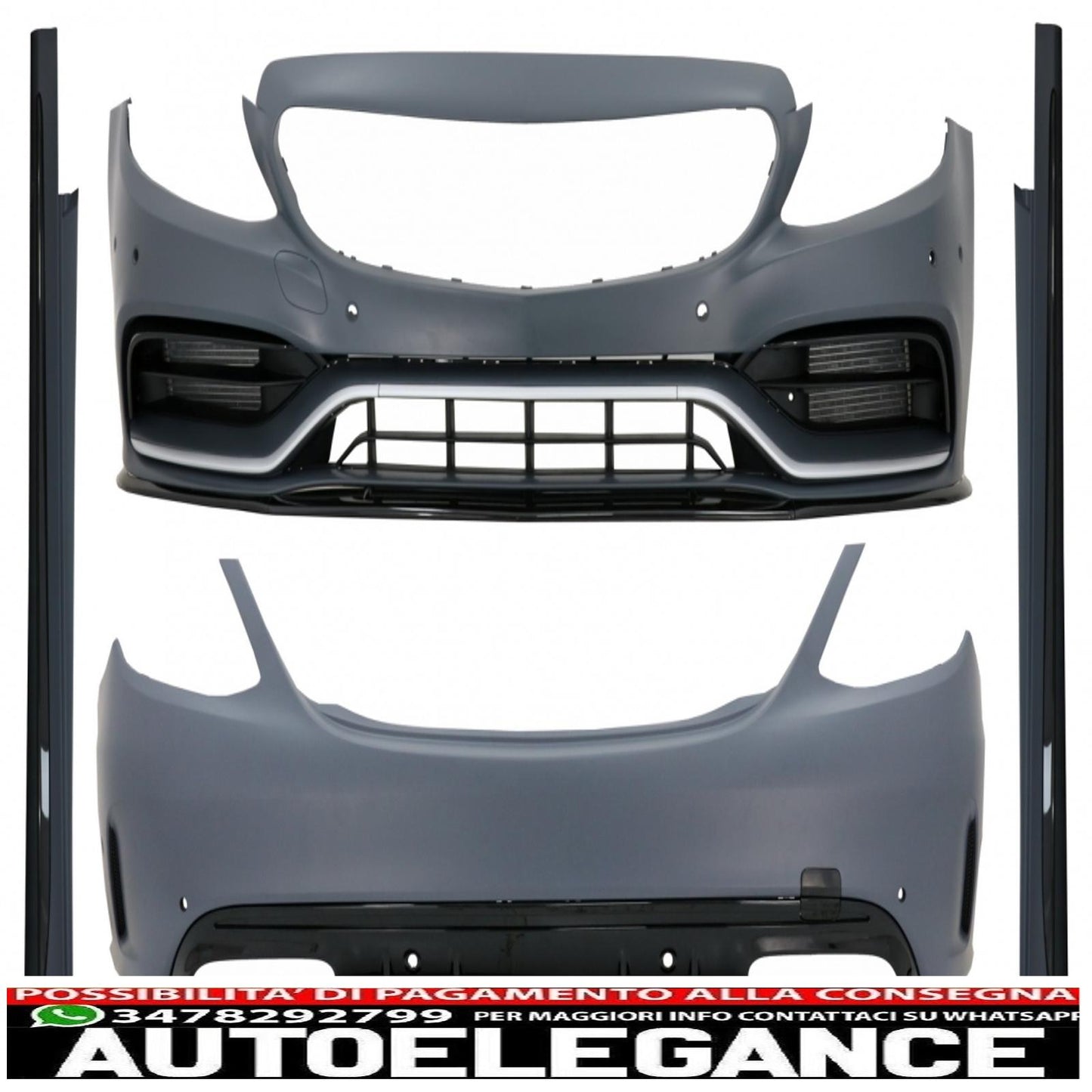 kit carrozzeria completo adatto per mercedes classe c w205 berlina (2014-2020) c63s edizione 1 design