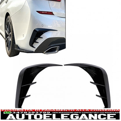 alette paraurti posteriori alette laterali flic adatte per bmw serie 3 g20 g21 g28 m-sport (2018-up) nero pianoforte AUTOELEGANCERICAMBI