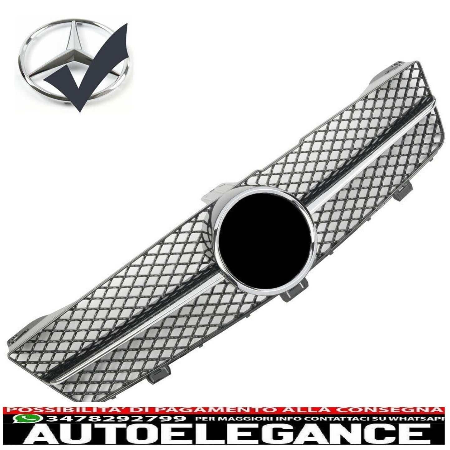 Sport radiator grille for Mercedes W219 CLS 2008-2010 black chrome
