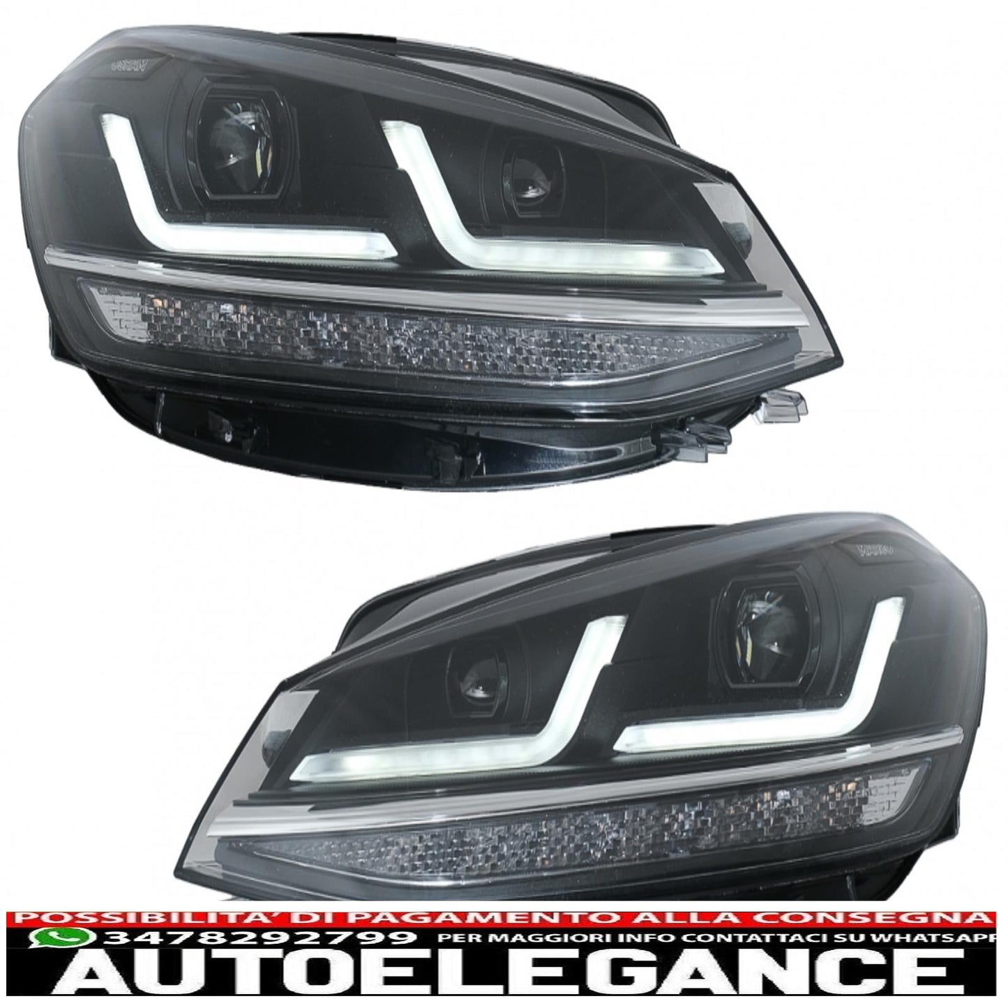 osram full led ledriving headlights suitable for vw golf 7.5 facelift (2017-2020) upgrade for halogens with dynamic sequential cornering lights 