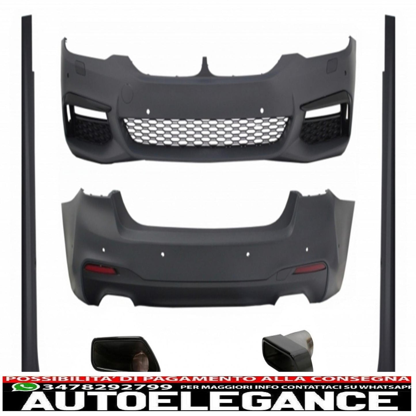complete body kit suitable for BMW 5 series g30 (2017 onwards) with m-tech design exhaust tips without distronic 