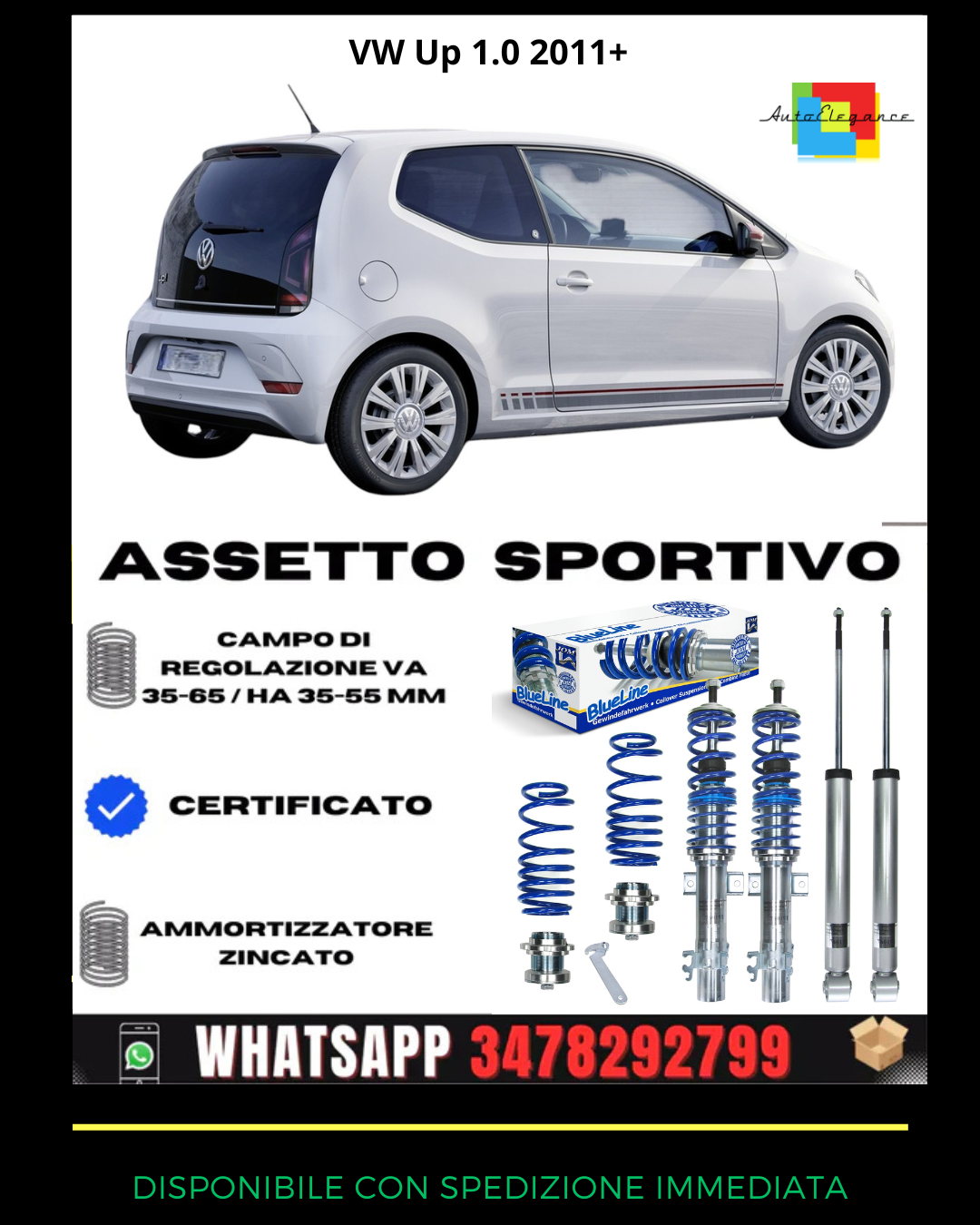 🔥Assetto sportivo ADATTO PER VW Up 1.0 2011+🔥