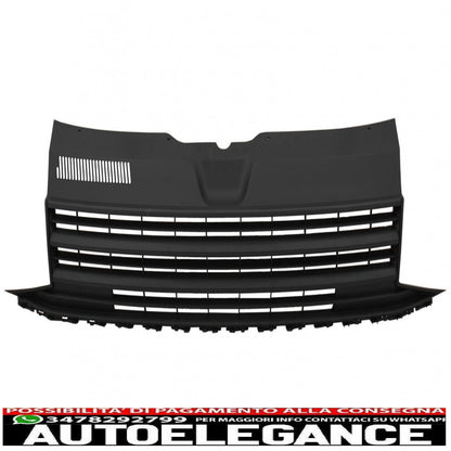 Griglia anteriore senza badge adatta per VW T6 Bus Transporter (2015-2019) nero opaco