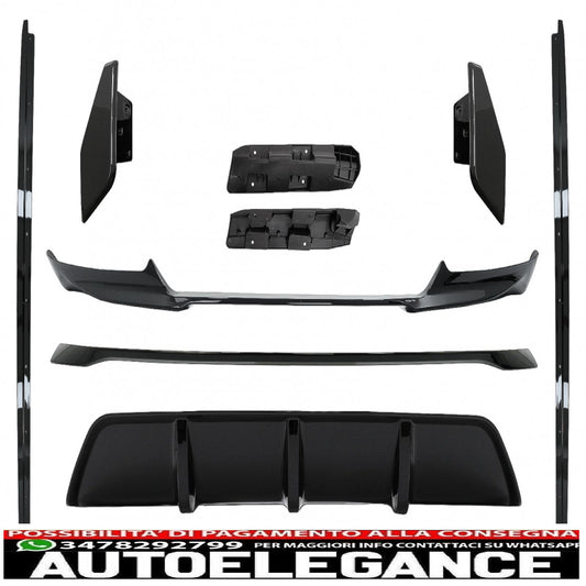 kit corpo aerodinamico labbro del paraurti anteriore e diffusore d'aria adatto per bmw x6 f16 lci (2015-2019) m technik sport pianoforte nero