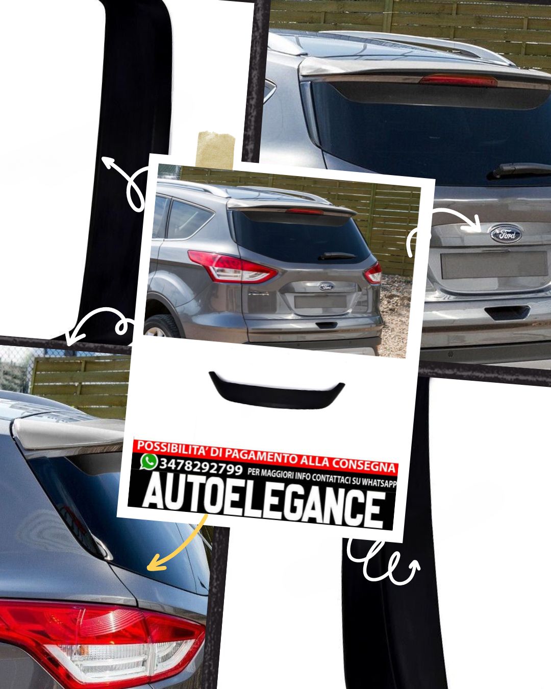 SPOILER adatto per Ford Kuga Escape MK2 2013-2019