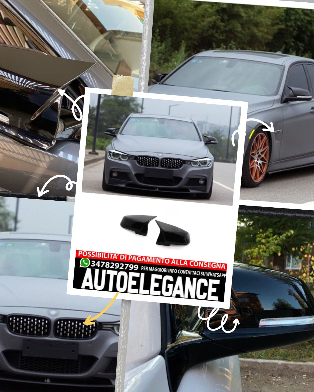 MIRROR COVERS suitable for BMW 3 F30 2011-2018