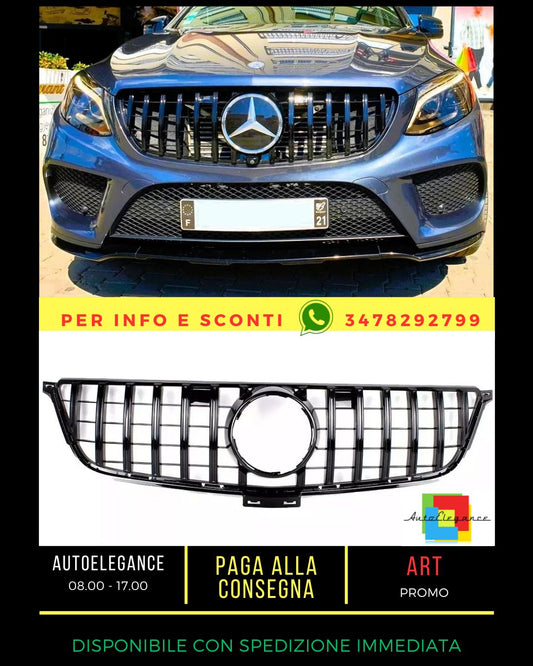✨Glossy Black GTR Grille FITS FOR Mercedes GLE Class W166 15-19✨