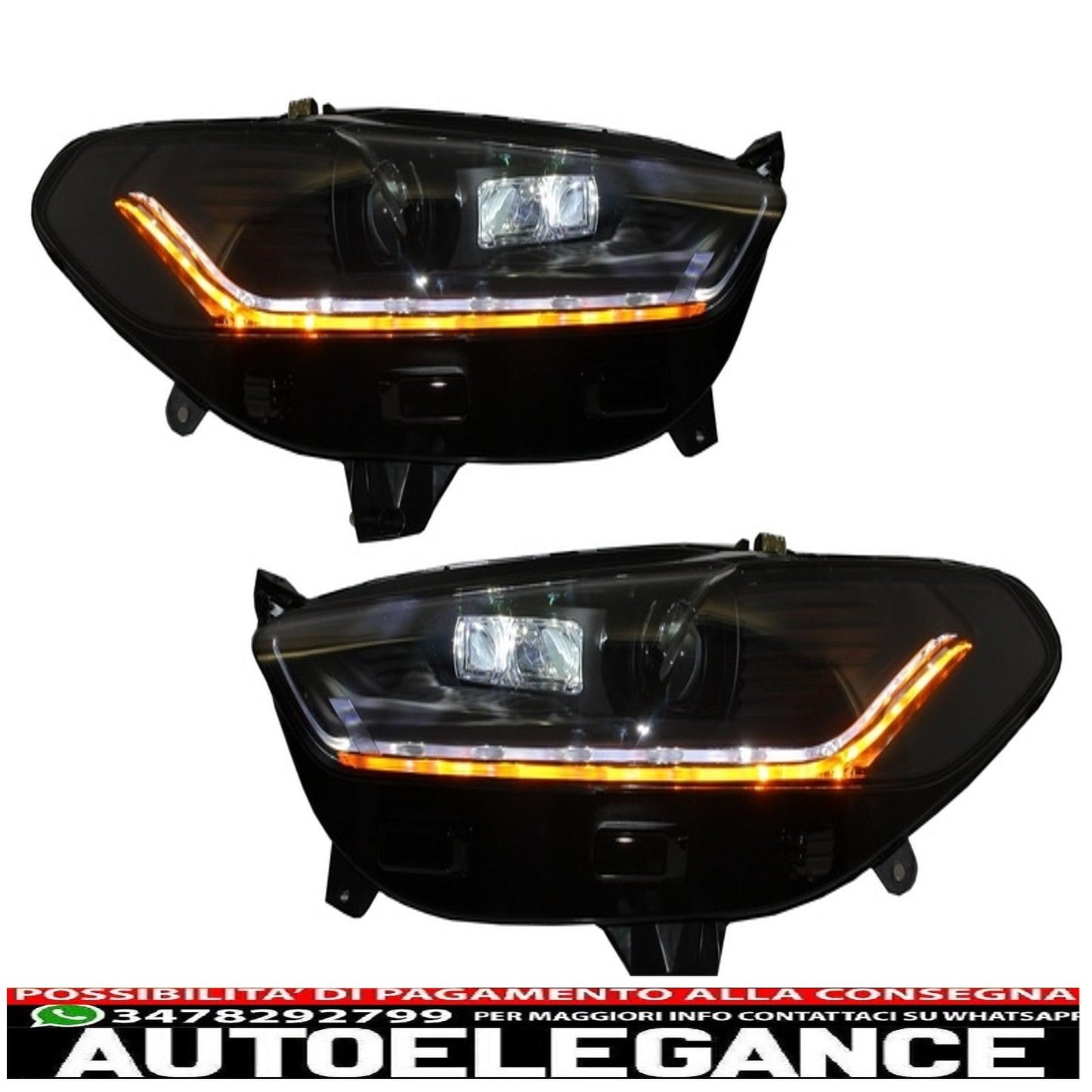 led drl headlights suitable for ford mondeo mk5 (2013-2016) black dynamic and smooth sequential cornering lights 
