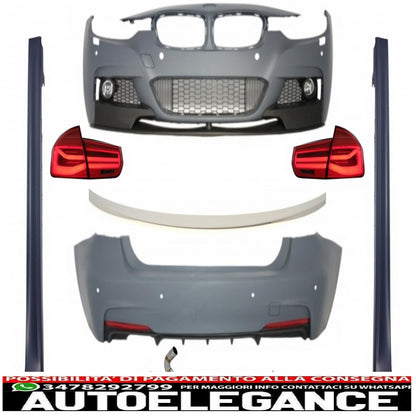 complete body kit suitable for bmw 3 series f30 (2011-2019) with led rear lights dynamic sequential cornering light m-performance design