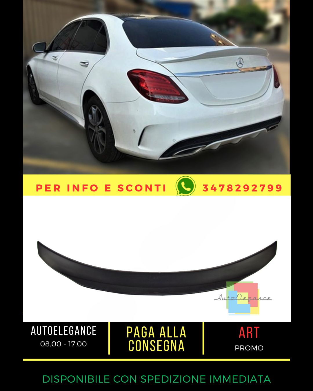 🔥SPOILER adatto PER Mercedes C class W205 2014-2021 Sedan🔥