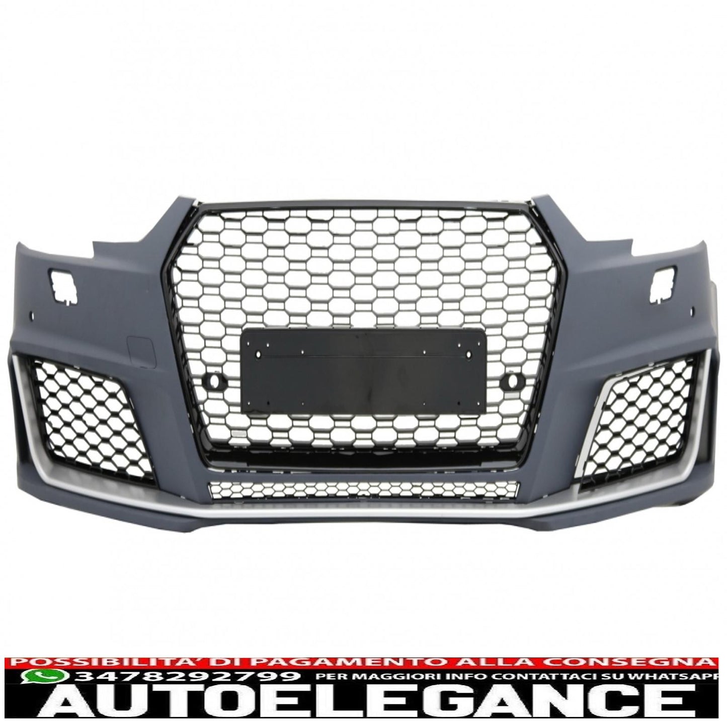 paraurti anteriore con griglia adatto per audi a4 b9 8w (2016-2018) quattro rs4 design