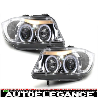 headlights suitable for bmw 3 series e90 e91 (03.2005-08.2008) angel eye 2 halo rings 