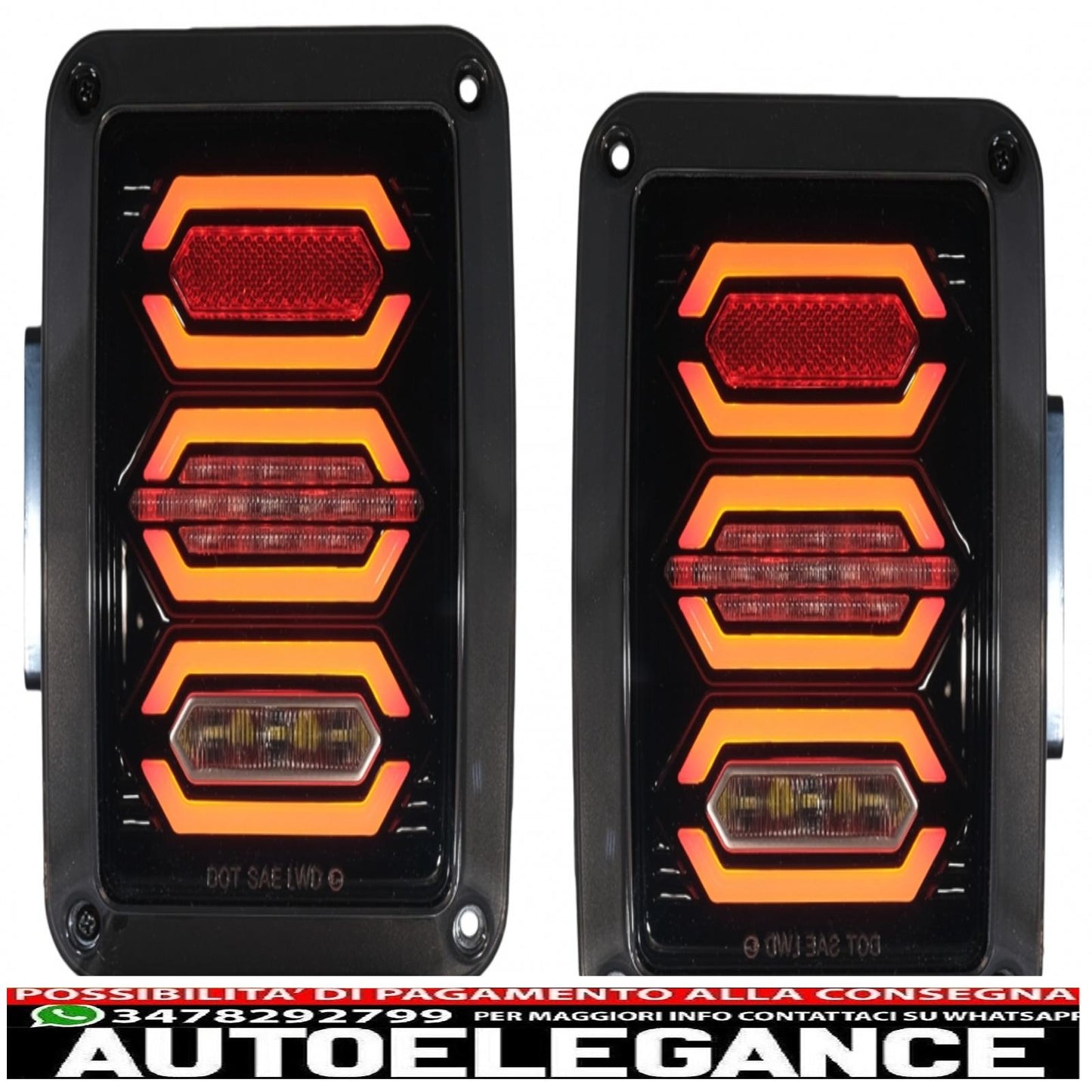 fanali posteriori full led adatti per jeep wrangler jk rubicon (2007-2017) fumè