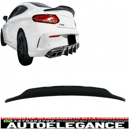 Trunk Spoiler Suitable for Mercedes C-Class C205 Coupe (2014-2019) Sporty and Dynamic Design Piano Black