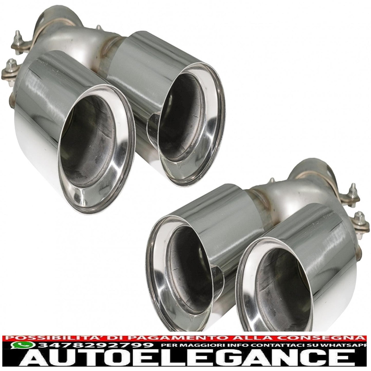 Punte marmitta di scarico adatte per bmw serie 5 g30 g31 g38 serie 6 g32 (2016-2020) 540i design cromato