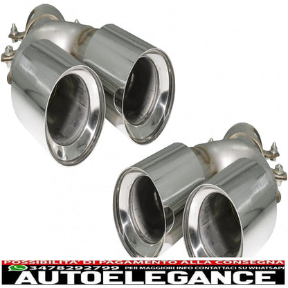 Punte marmitta di scarico adatte per bmw serie 5 g30 g31 g38 serie 6 g32 (2016-2020) 540i design cromato