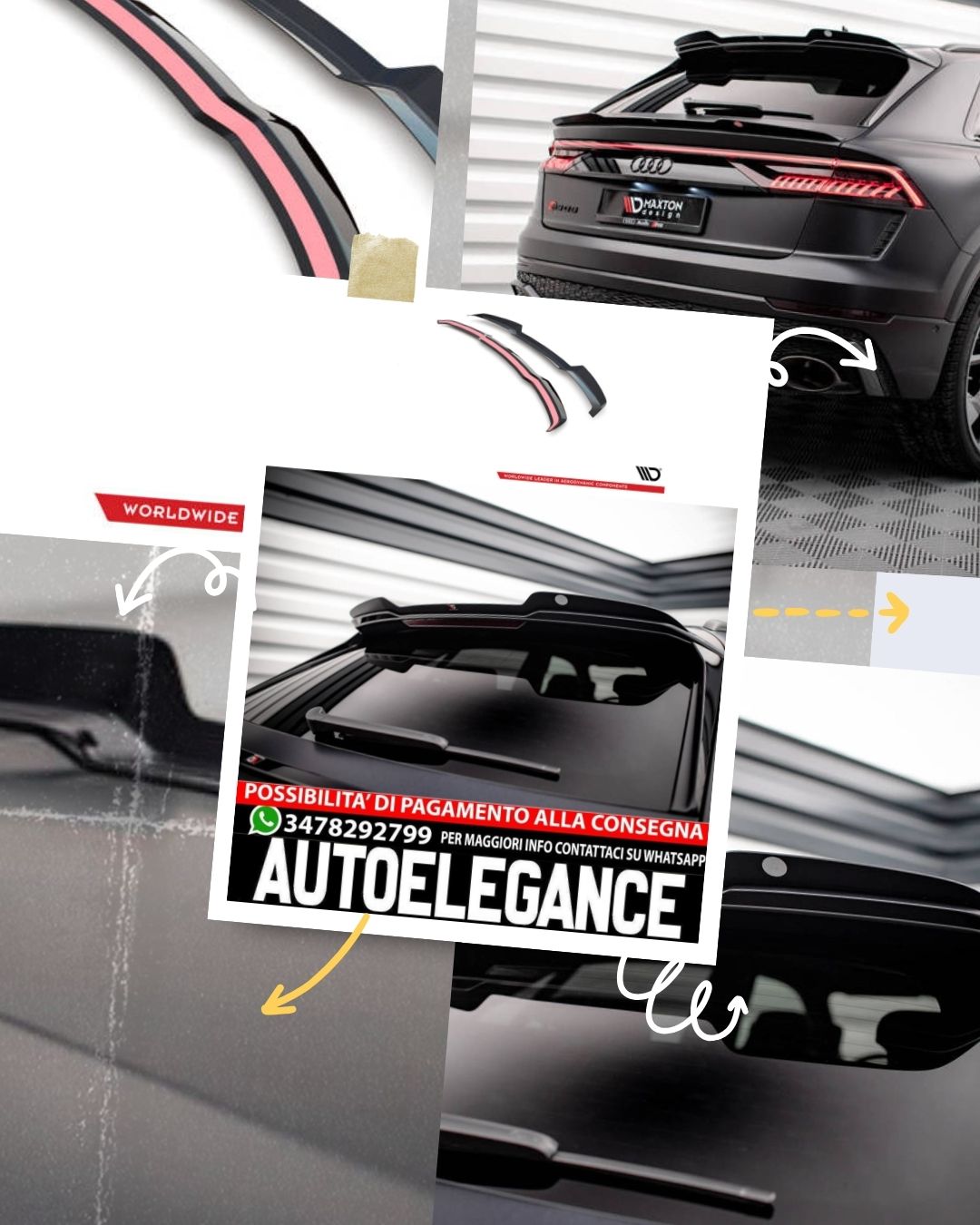 TAPPO SPOILER SUPERIORE ADATTO PER AUDI RSQ8 MK1  (2019 - )