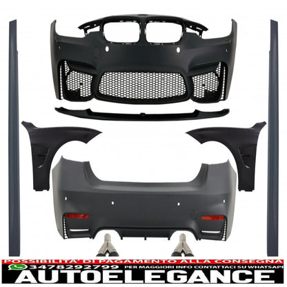 body kit with black front fenders suitable for bmw f30 (2011-2019) evo ii m3 cs style without fog lights