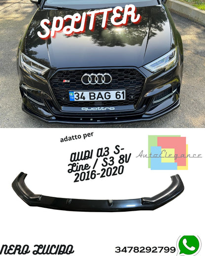 Front Splitter AUDI A3 S-Line / S3 8V 2016-2020 With ABE TÜV 
