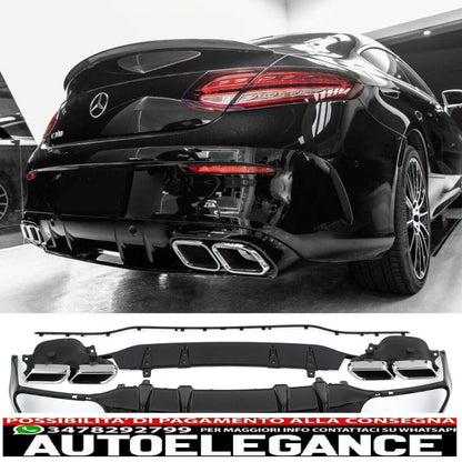 diffusore + mascherine scarico 2x2 (cromato) ottica amg per mercedes classe c a205 c205-mostra il titolo originaletesto originalediffusor + auspuffblenden 2x2 (chrom) amg optik für mercedes c-klasse a205 c205