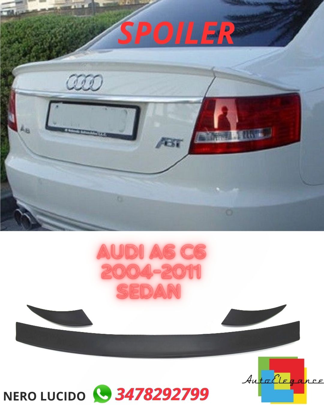 ✨ SPOILER SUITABLE FOR Audi A6 C6 2004-2011 Sedan✨