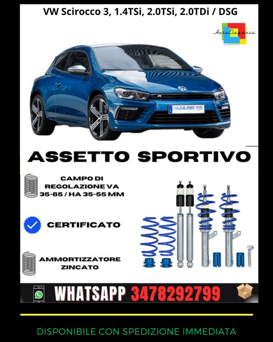 🔥Sports suspension SUITABLE FOR VW Scirocco 3, 1.4TSi, 2.0TSi, 2.0TDi / DSG🔥